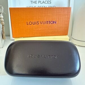 Louis Vuitton Brown Leather Sunglasses/glasses Case/cloth/box